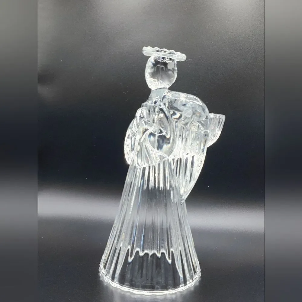 Vintage crystal angel candle holder
